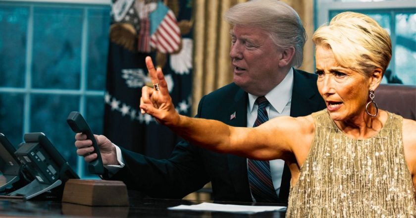 Emma Thompson, Donald Trump’la çıkma teklifini kabul etseydi ‘Amerikan tarihini değiştirebileceği’ şakasını yaptı